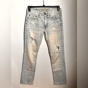 American Eagle Outfitters Light Blue Distressed Slim Corefkex Jeans 28 x 30